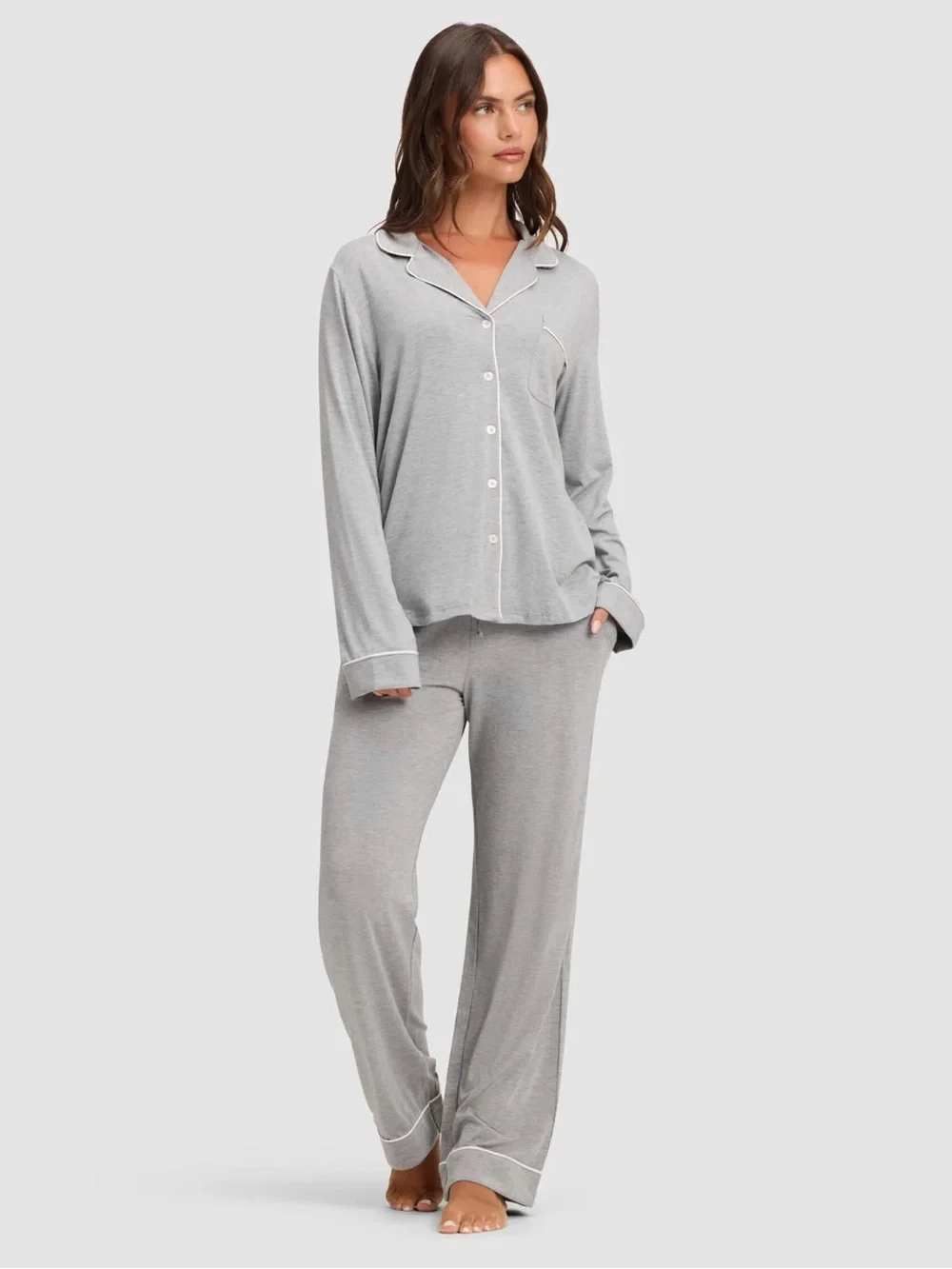 Cozy Earth Stretch-Knit Long Sleeve Bamboo Pajama Set size M